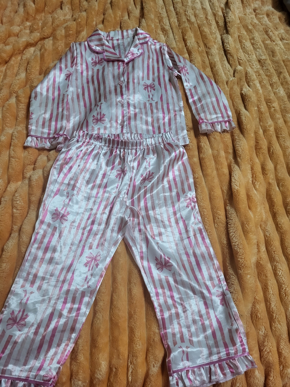 Tahari Striped Floral Girls Pajama Set - Picture 2 of 4